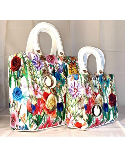 Malycia - Lot sacs à main floraux - grand et petit format