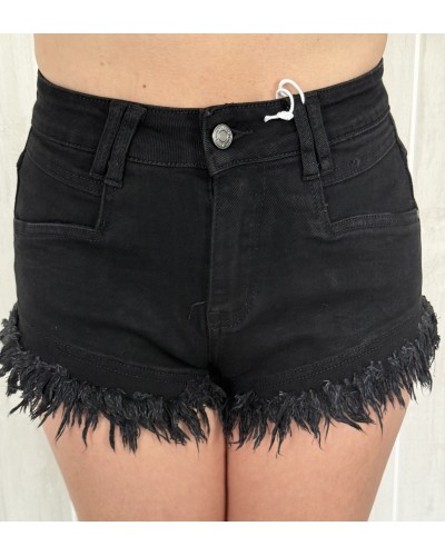 Malycia -Short en jean à franges femme - Tendance | Malycia