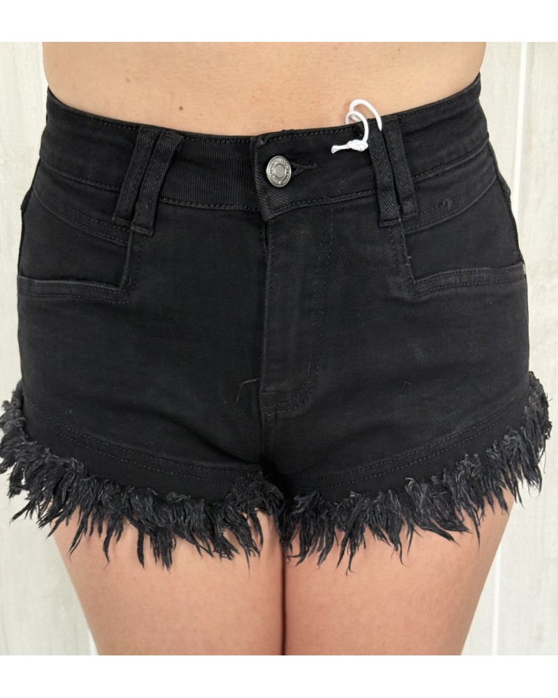 Malycia -Short en jean à franges femme - Tendance | Malycia